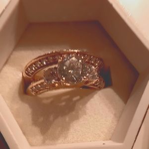 Gold vermeil cz wedding set